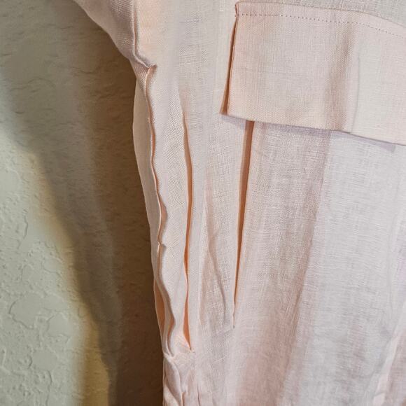 Palm Collective Mila Shirt Dress Linen Light Pink Size X-Small - Picture 8 of 15